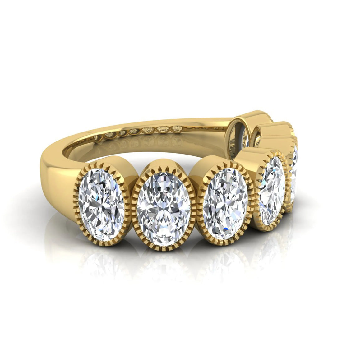 OctaPearl Seven Stone Oval Cut Lab Grown Diamond Band Ring