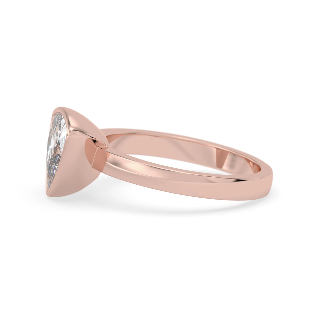 OctaPearl 2 ct Bezel Set Trillion Lab Grown Diamond Solitaire Engagement Ring