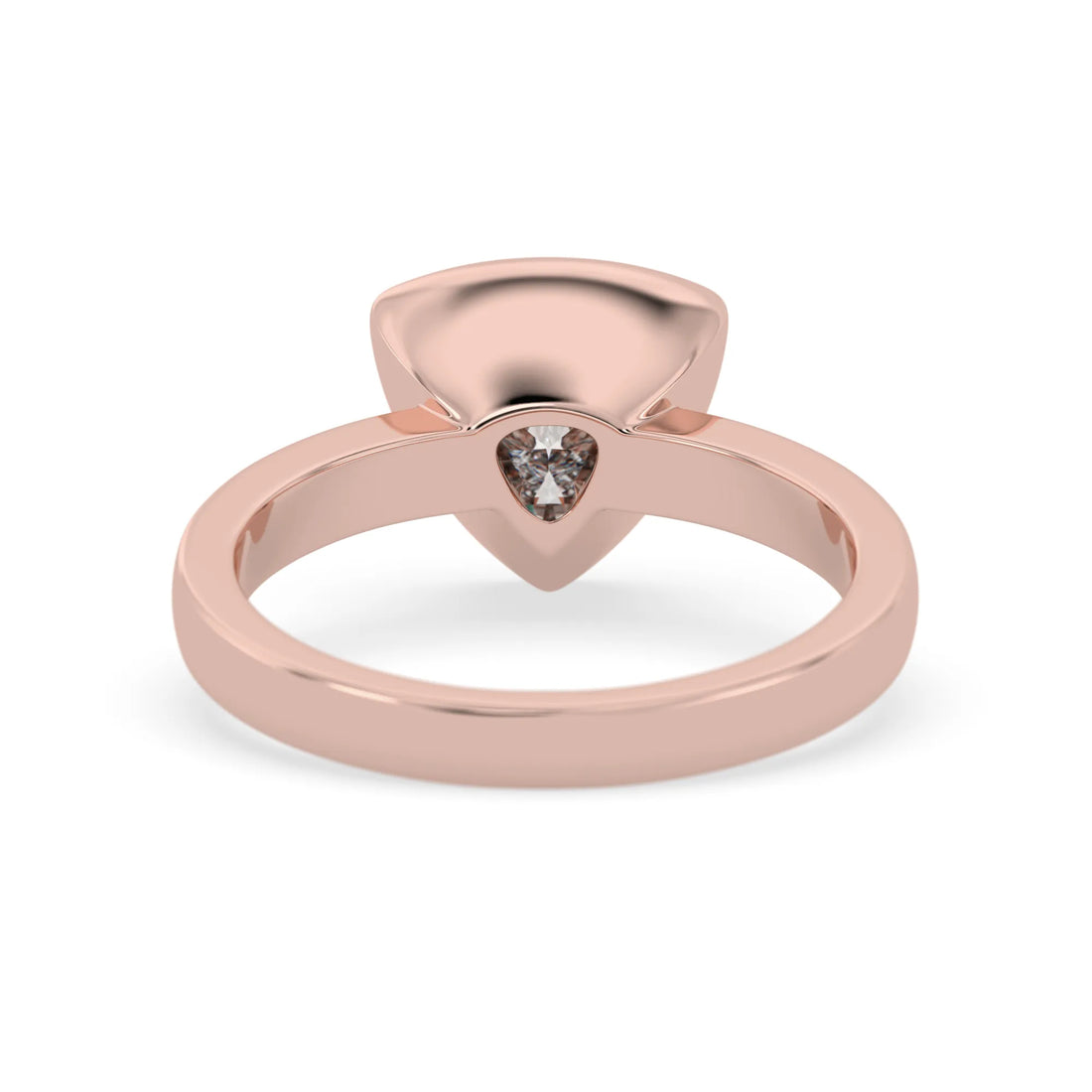 OctaPearl 2 ct Bezel Set Trillion Lab Grown Diamond Solitaire Engagement Ring