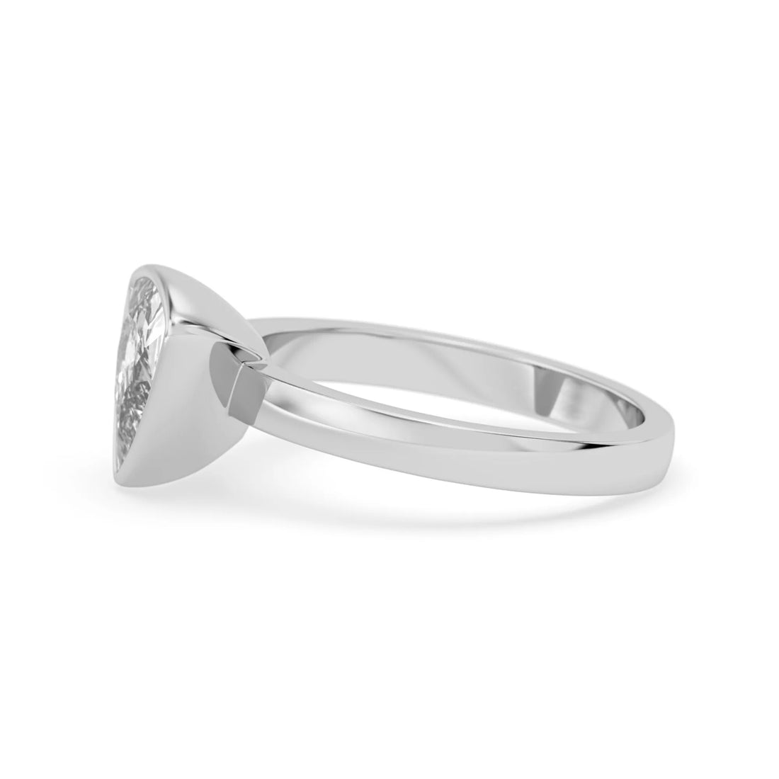OctaPearl 2 ct Bezel Set Trillion Lab Grown Diamond Solitaire Engagement Ring