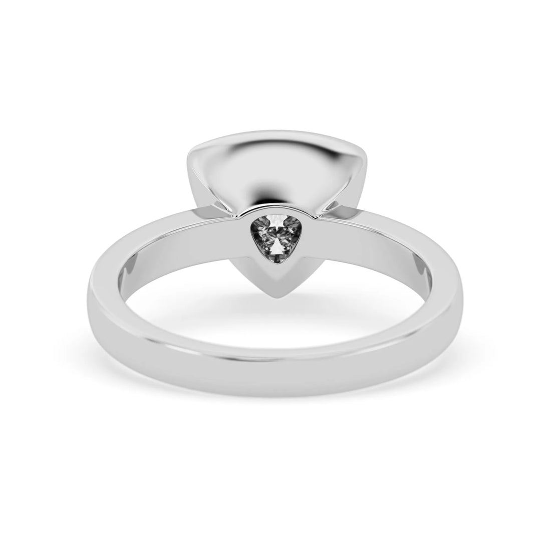 OctaPearl 2 ct Bezel Set Trillion Lab Grown Diamond Solitaire Engagement Ring