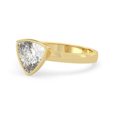 OctaPearl 2 ct Bezel Set Trillion Lab Grown Diamond Solitaire Engagement Ring - alternate view