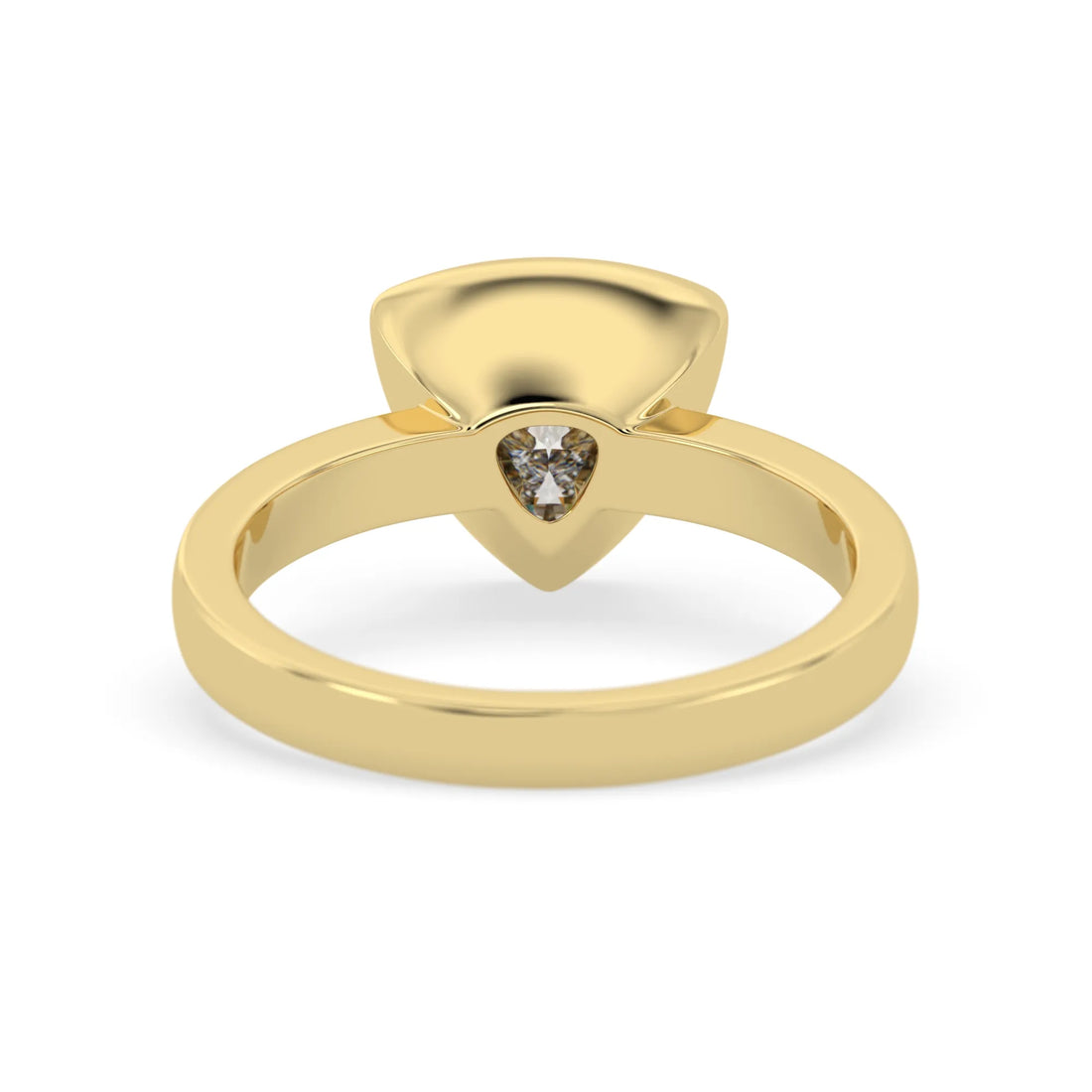 OctaPearl 2 ct Bezel Set Trillion Lab Grown Diamond Solitaire Engagement Ring