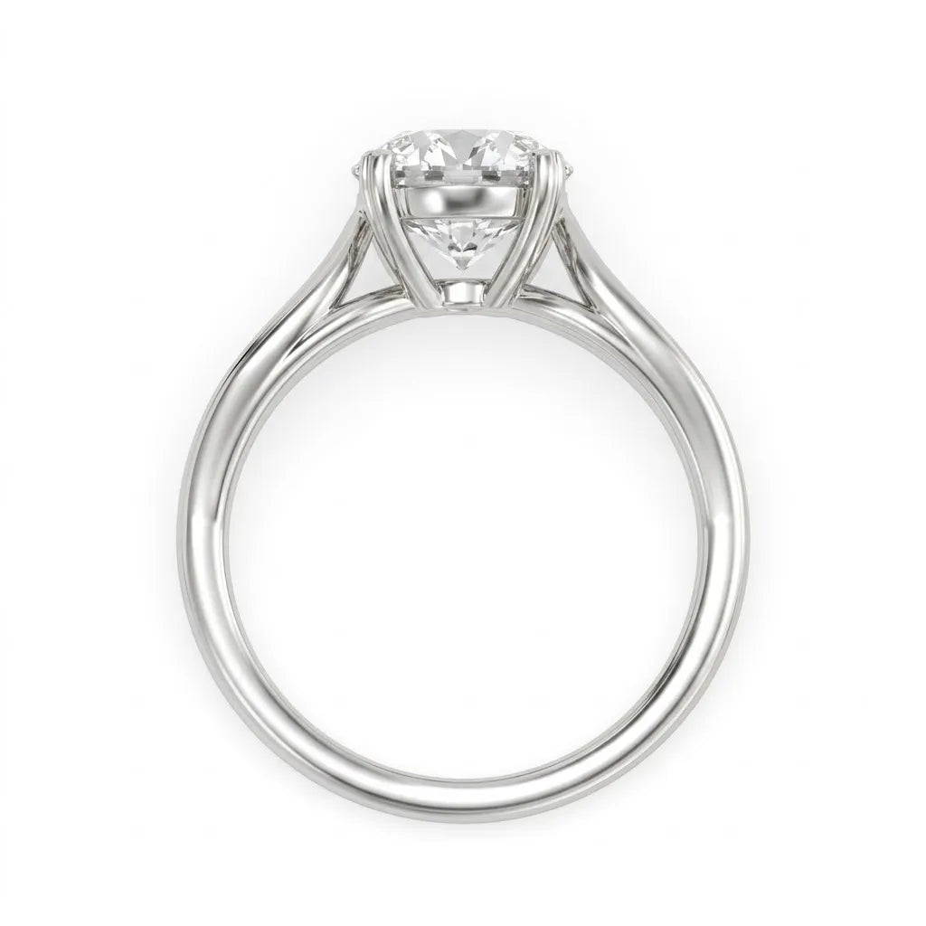 OctaPearl 2 ct Round Lab Grown Diamond Split Shank Solitaire Engagement Ring