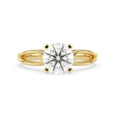 OctaPearl 2 ct Round Lab Grown Diamond Split Shank Solitaire Engagement Ring