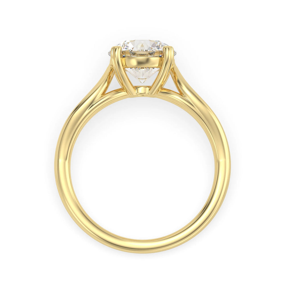 OctaPearl 2 ct Round Lab Grown Diamond Split Shank Solitaire Engagement Ring