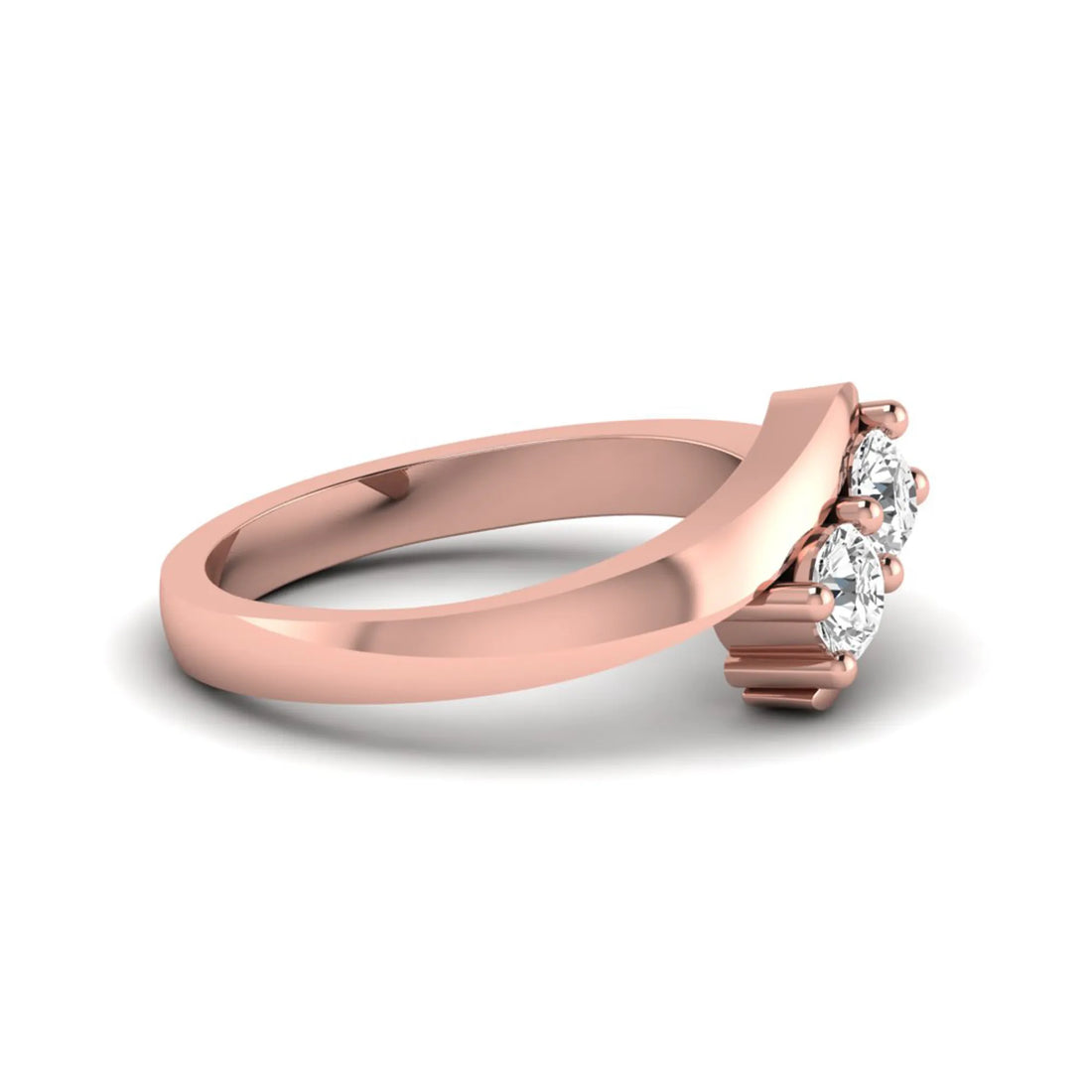 OctaPearl Two Stone Lab Grown Diamond Bypass Engagement Ring