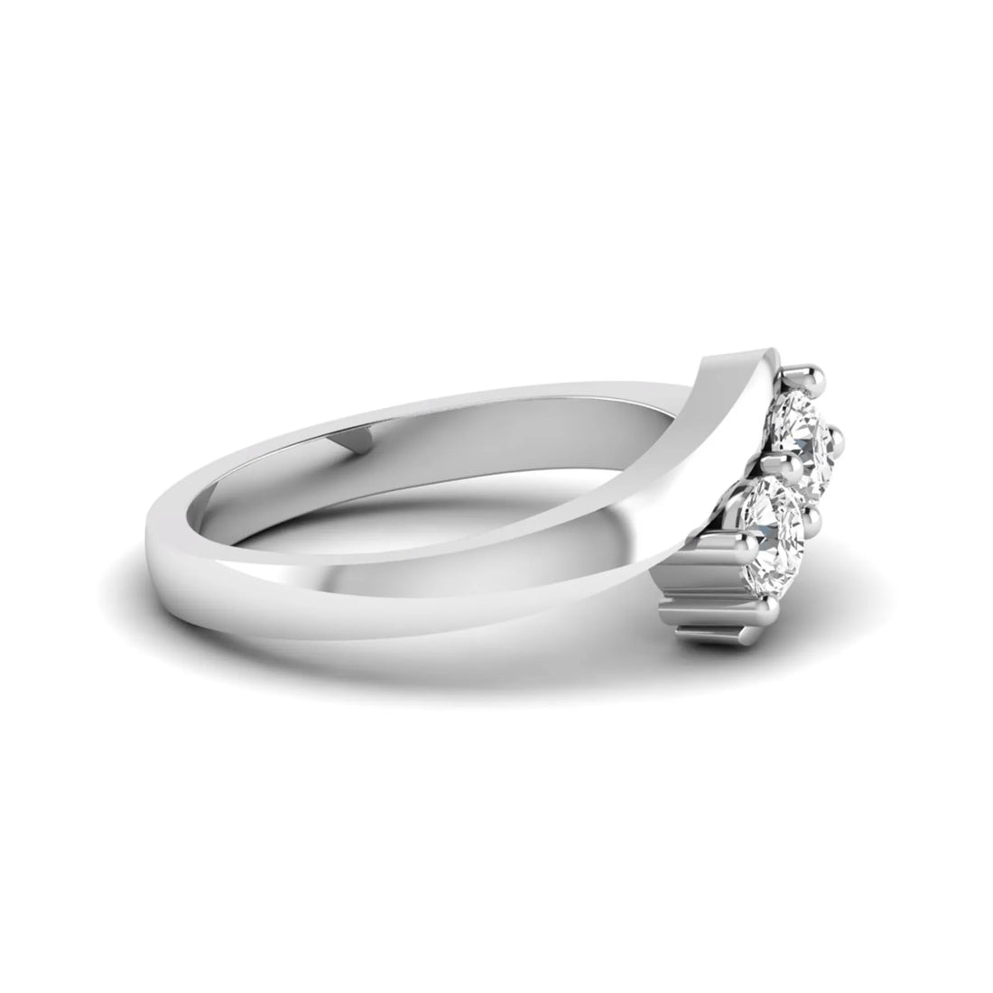 OctaPearl Two Stone Lab Grown Diamond Bypass Engagement Ring