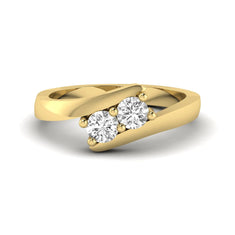 OctaPearl Two Stone Lab Grown Diamond Bypass Engagement Ring