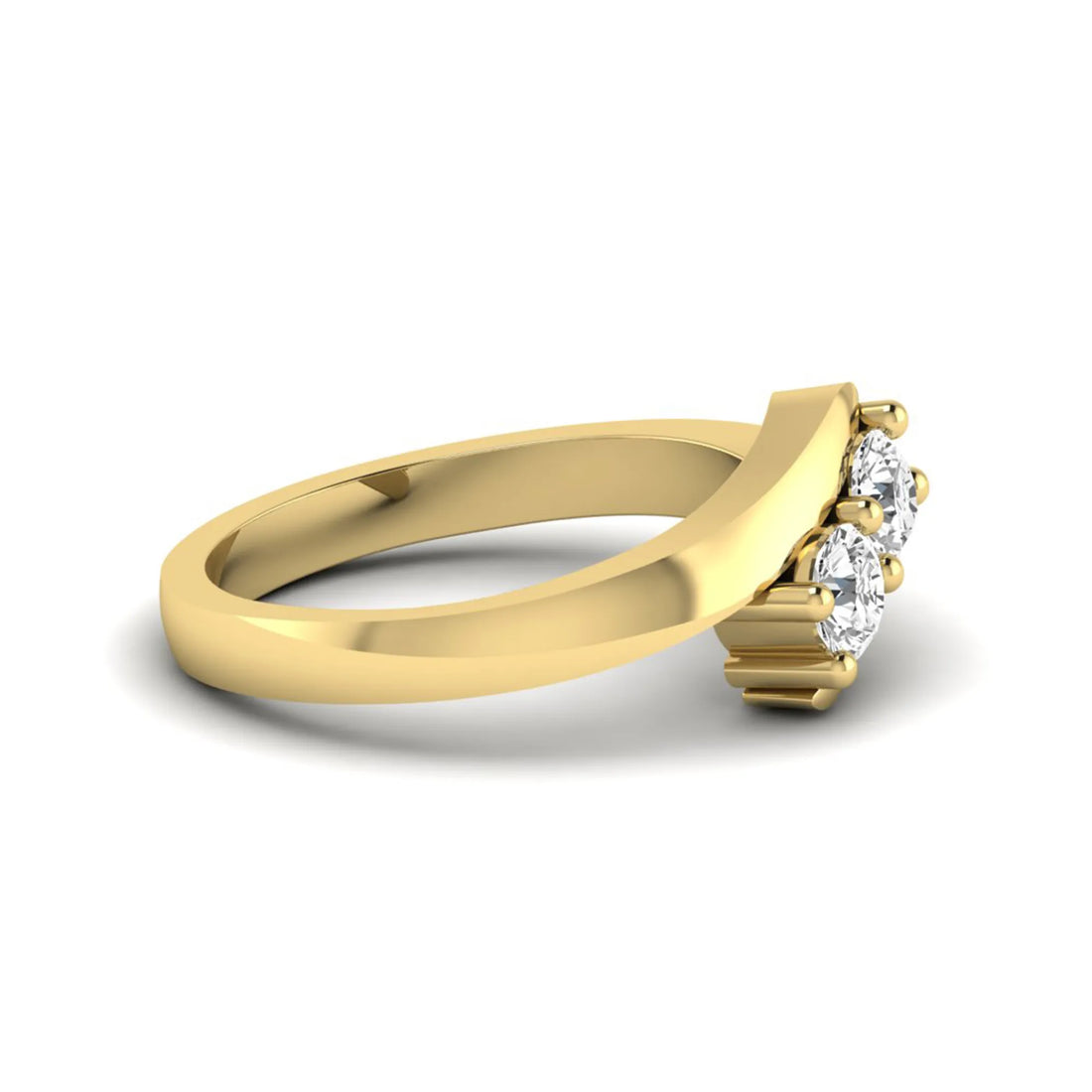 OctaPearl Two Stone Lab Grown Diamond Bypass Engagement Ring