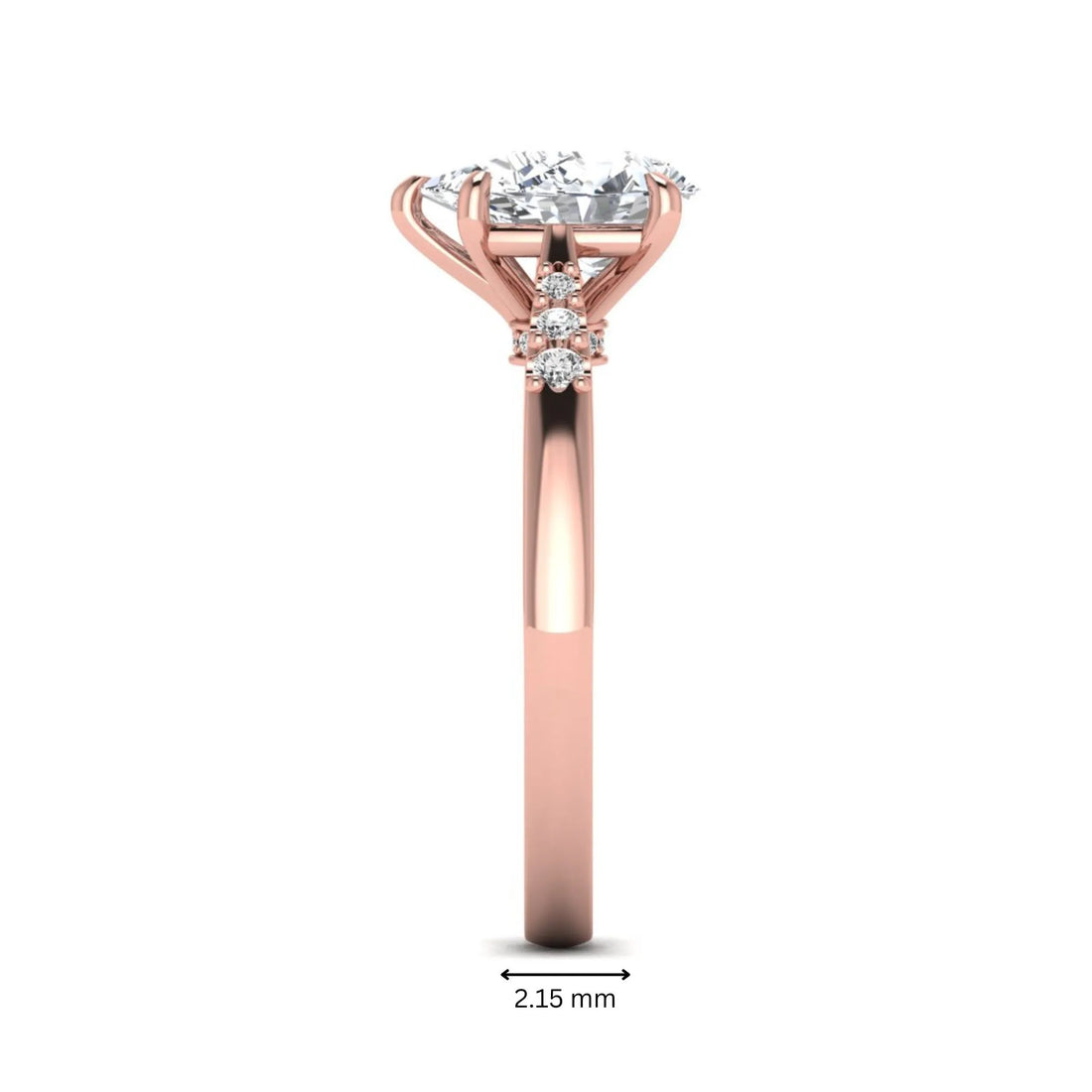 OctaPearl 2 ct Vintage Pear Cut Lab Grown Diamond Engagement Ring with Scroll Gallery