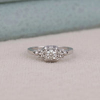 Vintage Round Moissanite Engagement Ring in Art Deco Style