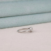 Vintage Round Moissanite Engagement Ring in Art Deco Style