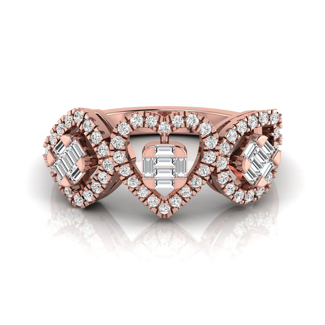 OctaPearl Multi Shape Cluster Lab Grown Diamond Halo Engagement Ring