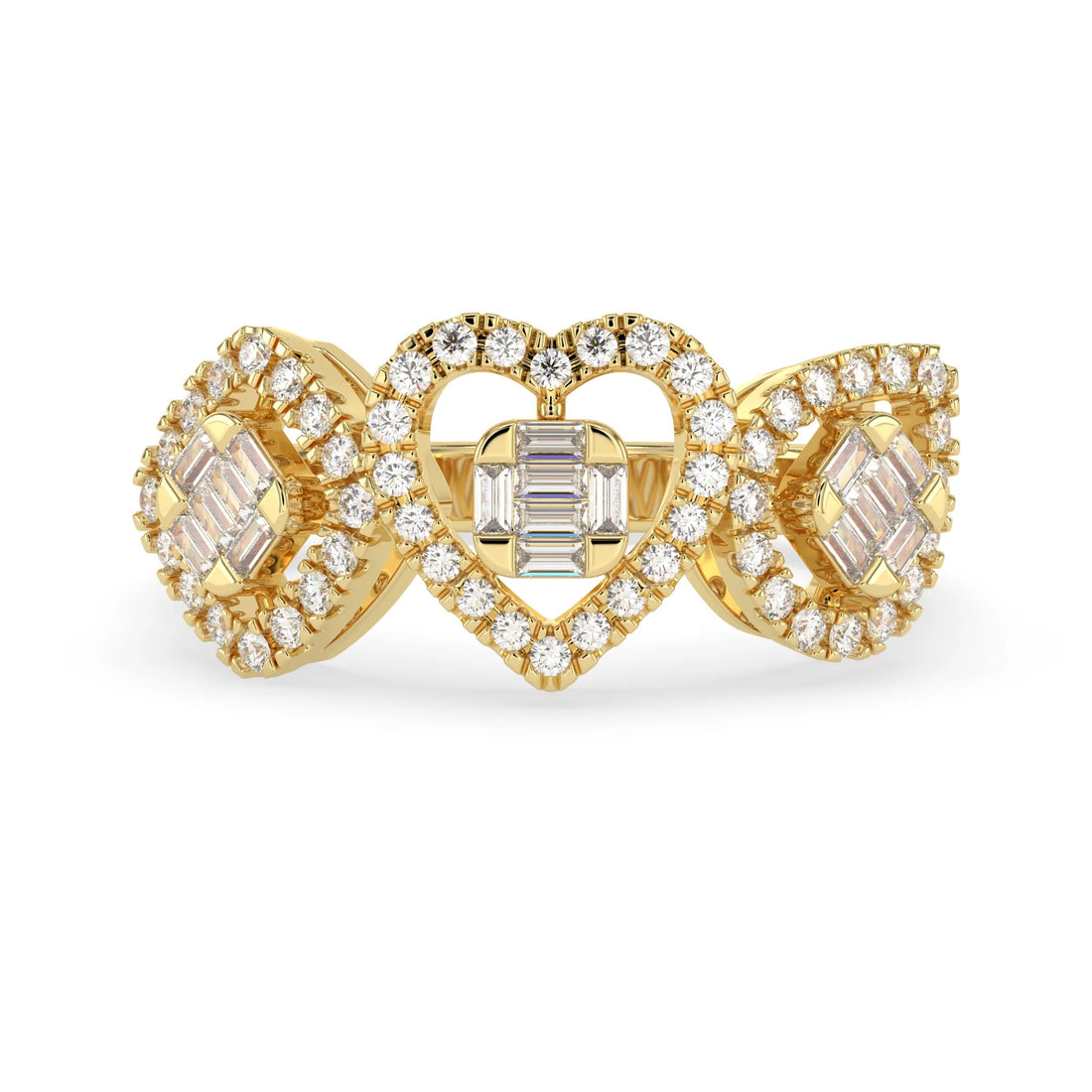 OctaPearl Multi Shape Cluster Lab Grown Diamond Halo Engagement Ring