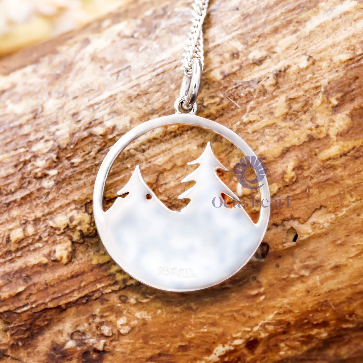 Nature Inspire Daily Wear "MOUNTAIN TREE" Mountain Forest Tree With Chain 925 Silver Pendant Necklace