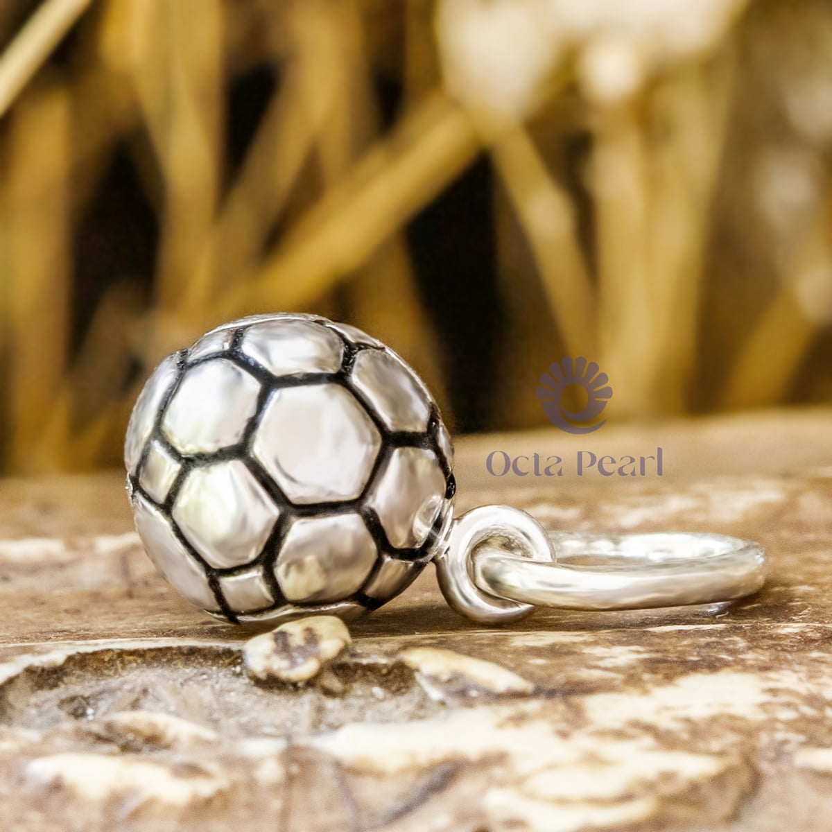 Soccer Playing Game Men's FOOT BALL 925 Silver Without Chain Handmade Pendant