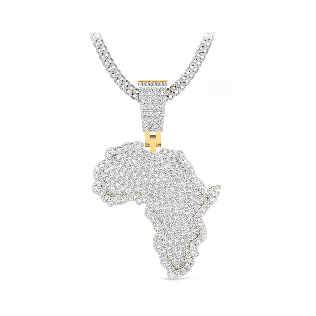 Men & Women's Round Cut Moissanite Africa Country Map Pendant For Birthday Gift (1 1/7 TCW)