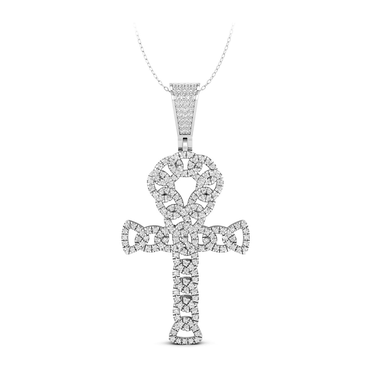 Religious Round Cut Moissanite Men's Cuban Link Cross Pendant For Any Occasion