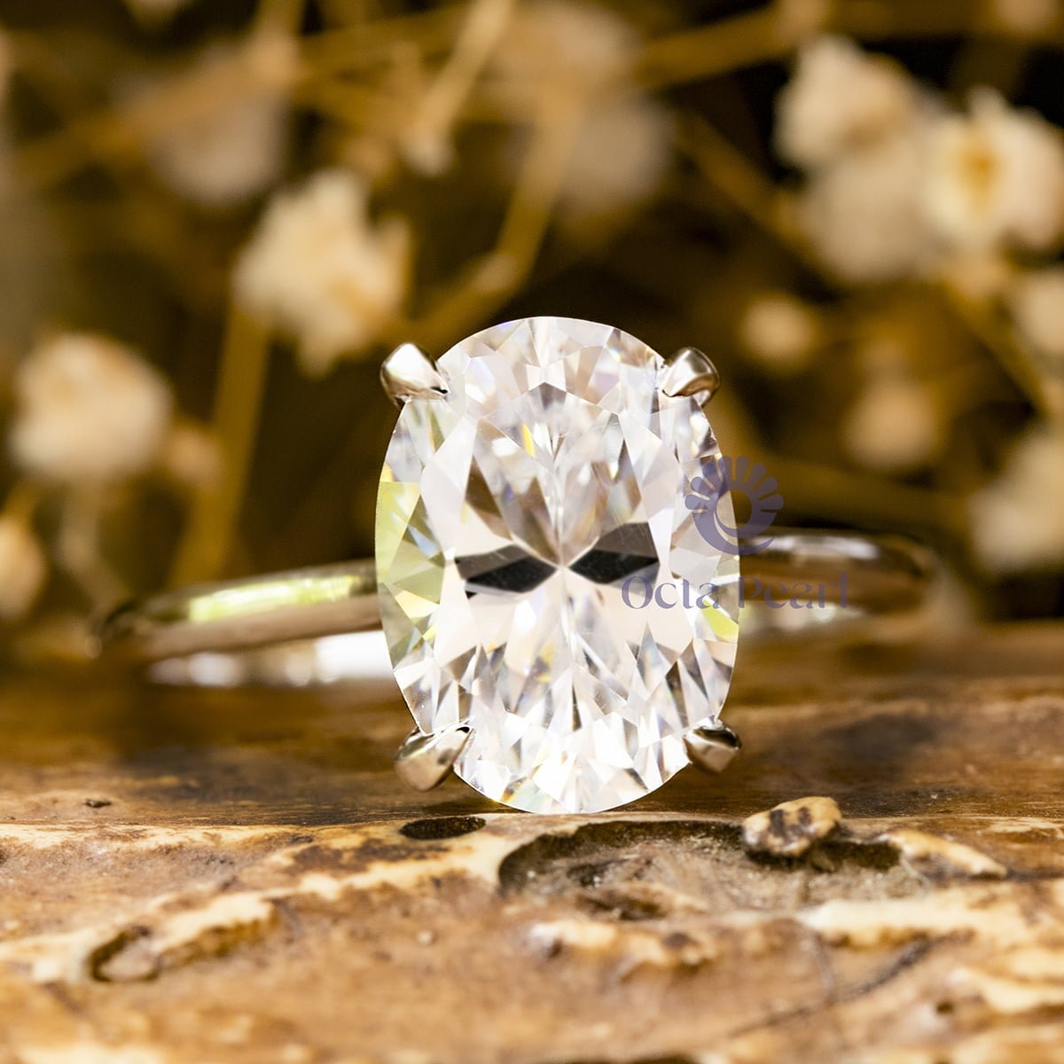 Oval Cut Moissanite Proposal Ring For Bridal