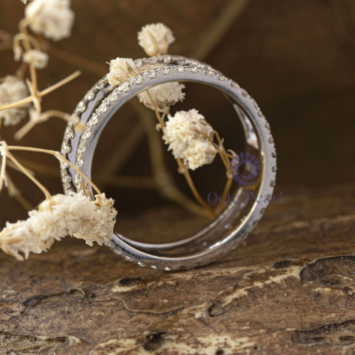 Round Cut Moissanite Eternity Enhancer Guard Minimalist Wedding Band Ring For Ladies