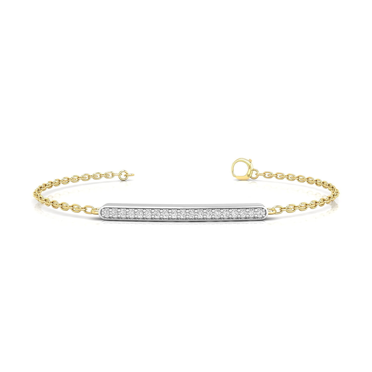 Round Cut Moissanite Delicate Horizontal Line Birthday Gift Casual Bracelet For Women