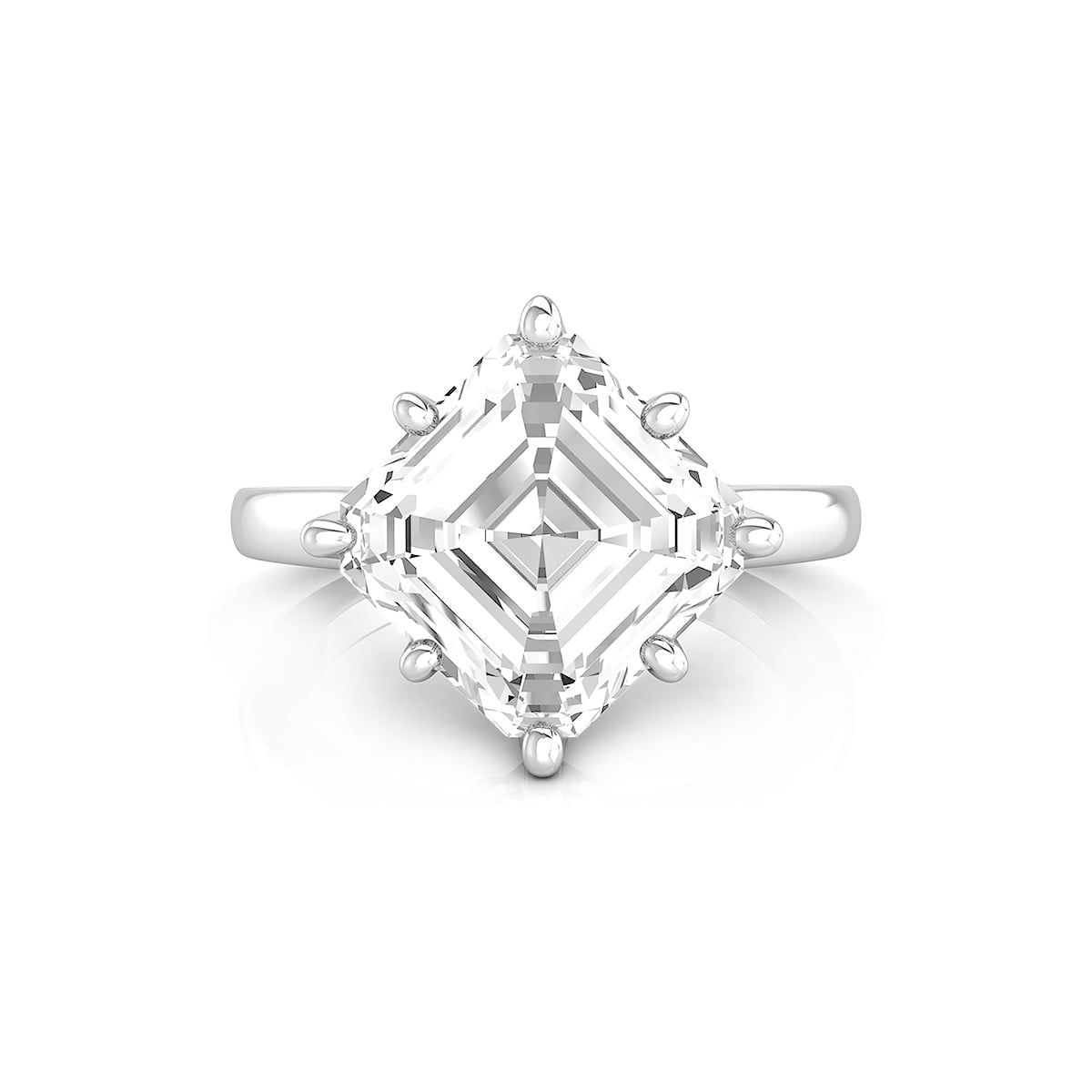 Asscher Cut Moissanite Solitaire Wedding Anniversary Gift Ring For Wife