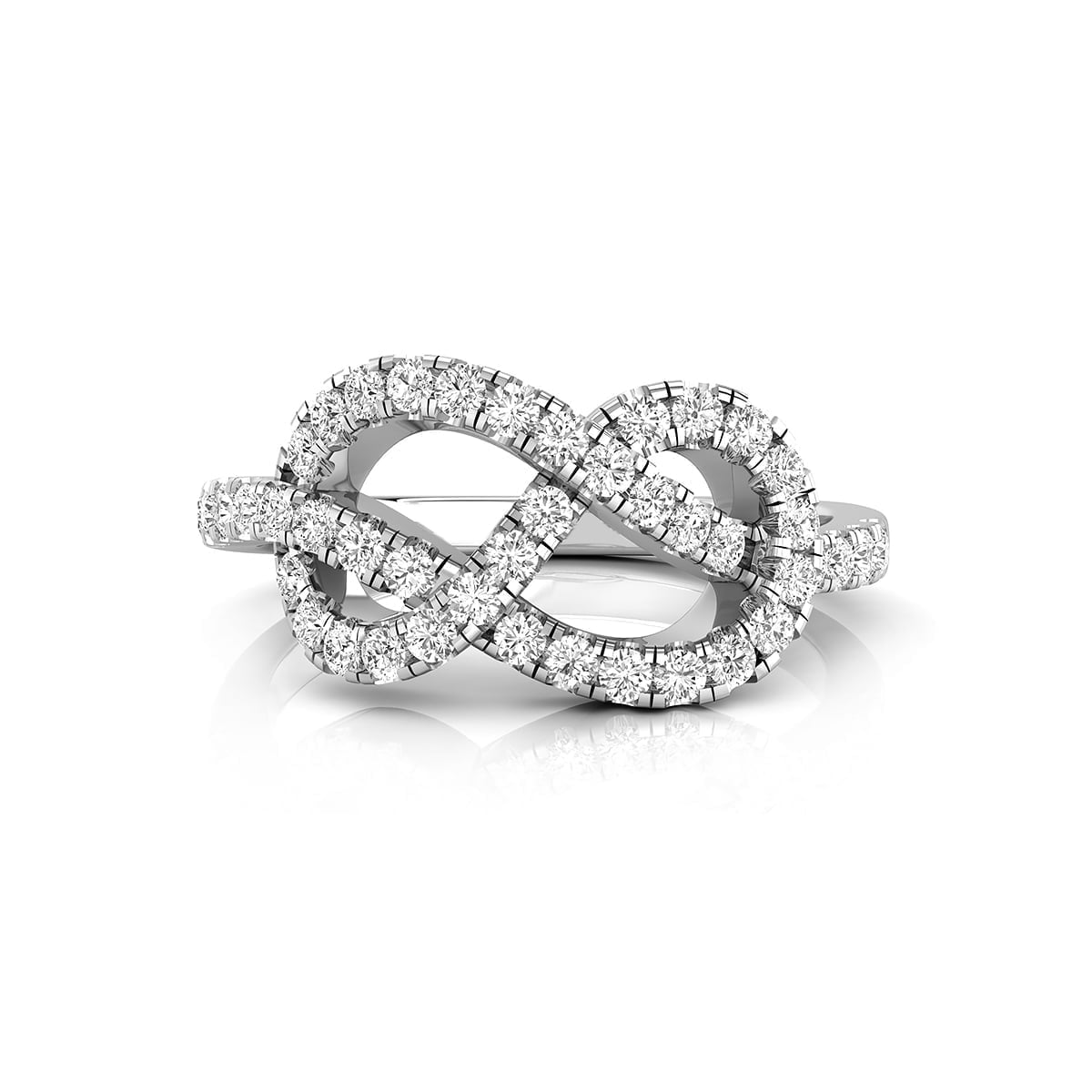 Round Moissanite Love Knot Infinity Engagement & Wedding Ring For Women (5/8 TCW)