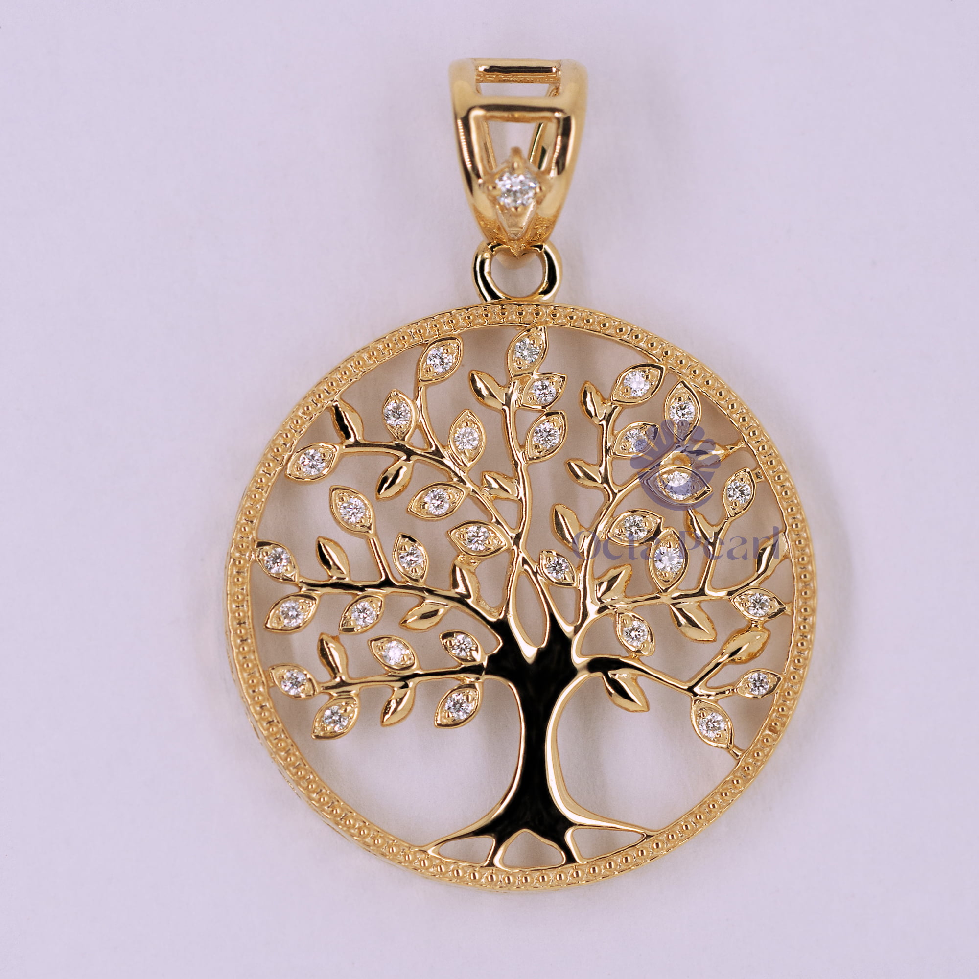 Women’s Round Cut Moissanite Tree Of Love Charm Pendant For Wedding Anniversary Gift