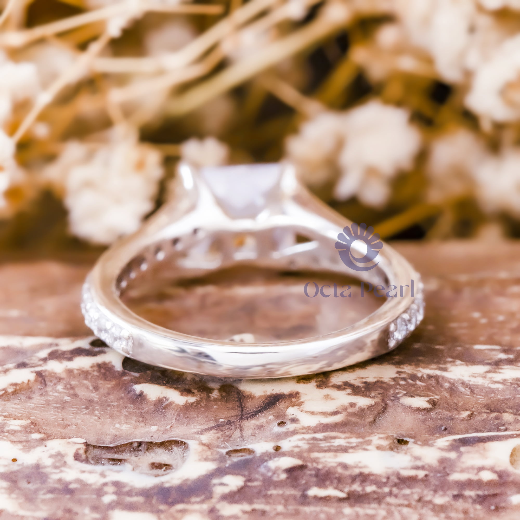 Princess Cut Moissanite Split Shank Engagement Or Christmas Gift Ring ( 2 3/7 TCW)