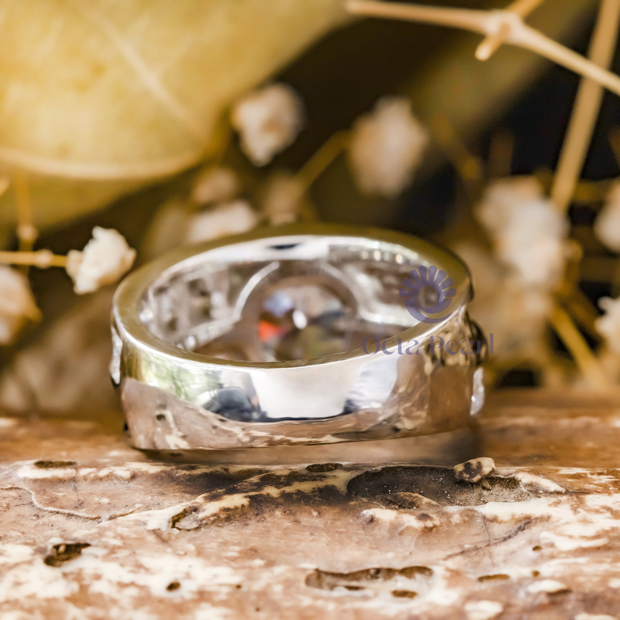 Round Cut Moissanite Half Bezel Set Channel Setting Wedding Ring For Men & Women ( 5/1 TCW)