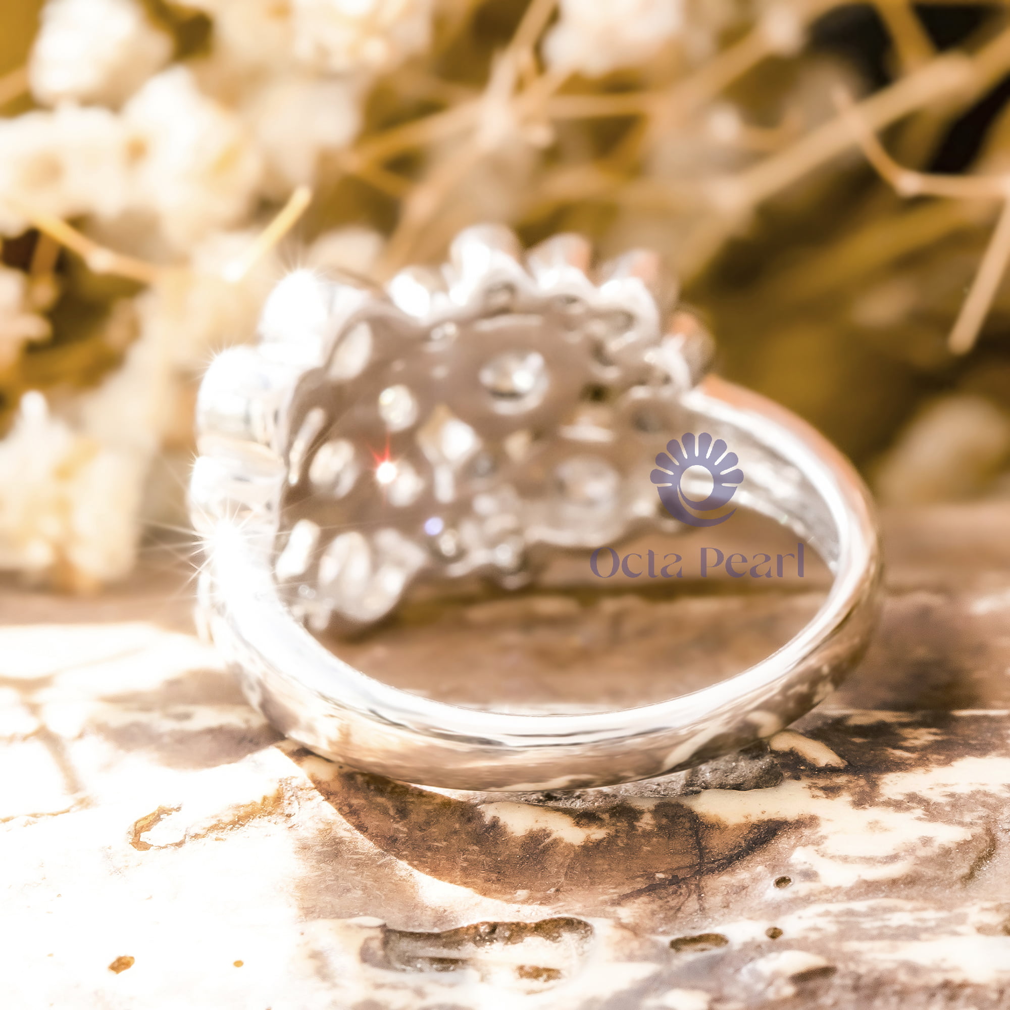 Beautiful Round Cut Moissanite Bubble Bezel Set Wedding Engagement Ring ( 6/7 TCW)