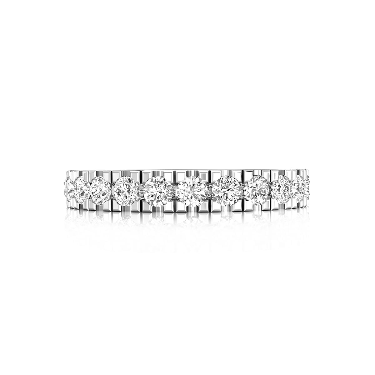 Round Cut Moissanite Full Eternity Engagement Or Wedding Band For Women ( 1 3/4 TCW)