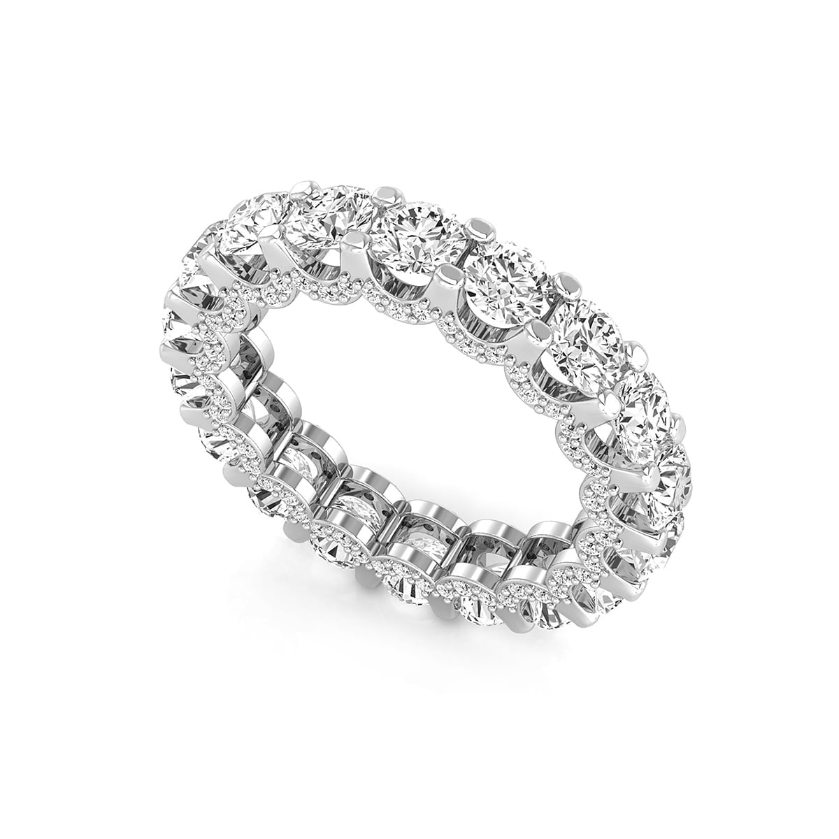 Round Cut Moissanite Stackable Matching Eternity Wedding Anniversary Gift Band ( 4 5/7 TCW)