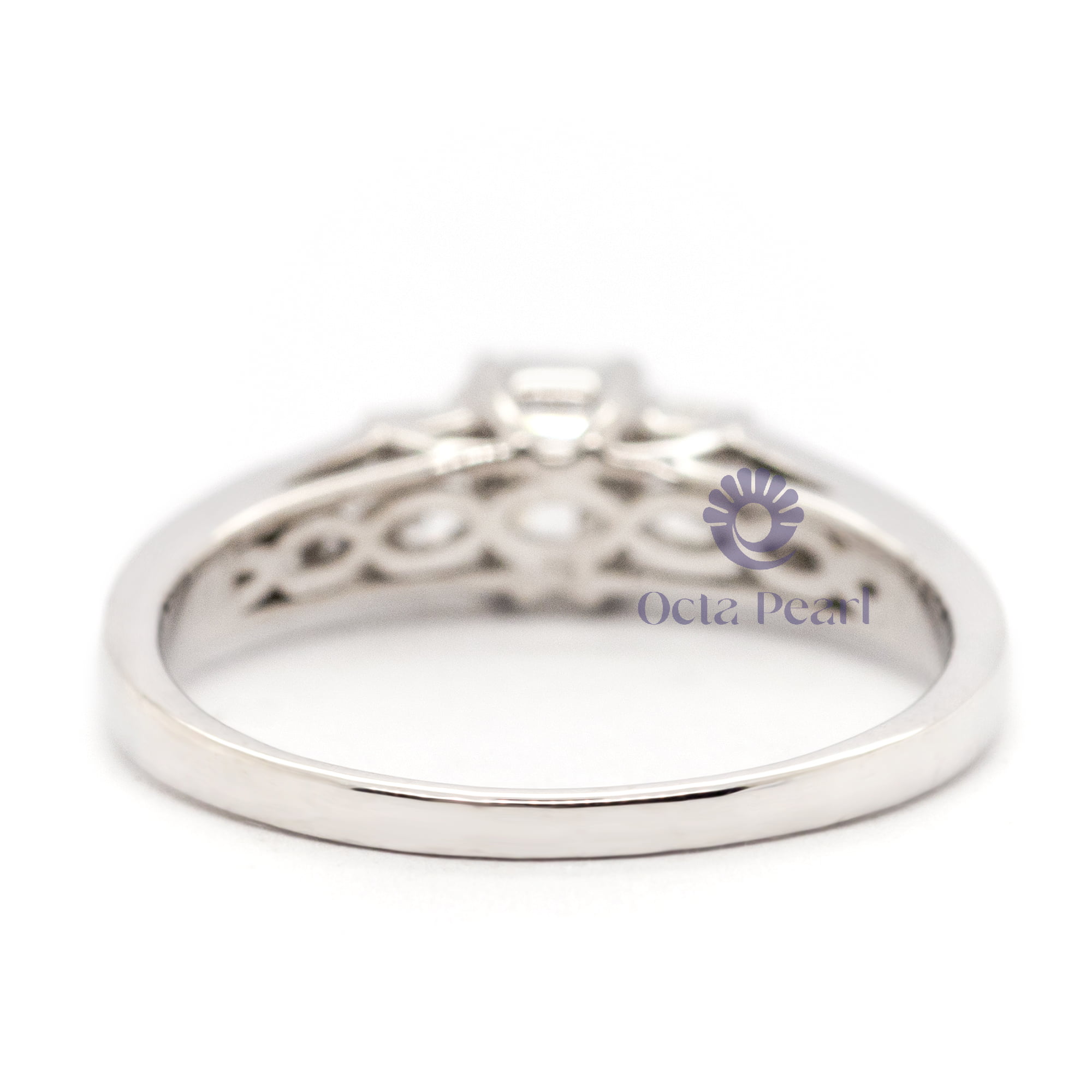 6x4 MM Emerald Or Princess Cut CZ Channel Setting Three-Stone Engagement Wedding Women's Ring