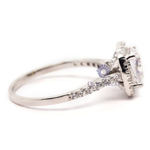 Asscher-Cut Hidden Halo Wedding Ring
