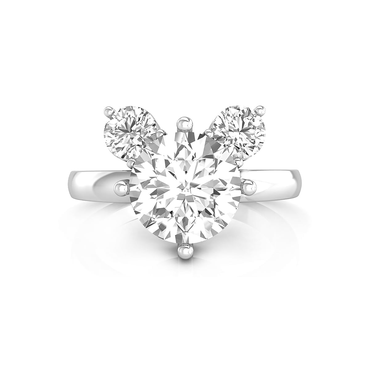 Round Cut Moissanite Fabulous Three Stone Ring For Birthday Gift Or Engagement ( 3 1/2 TCW)