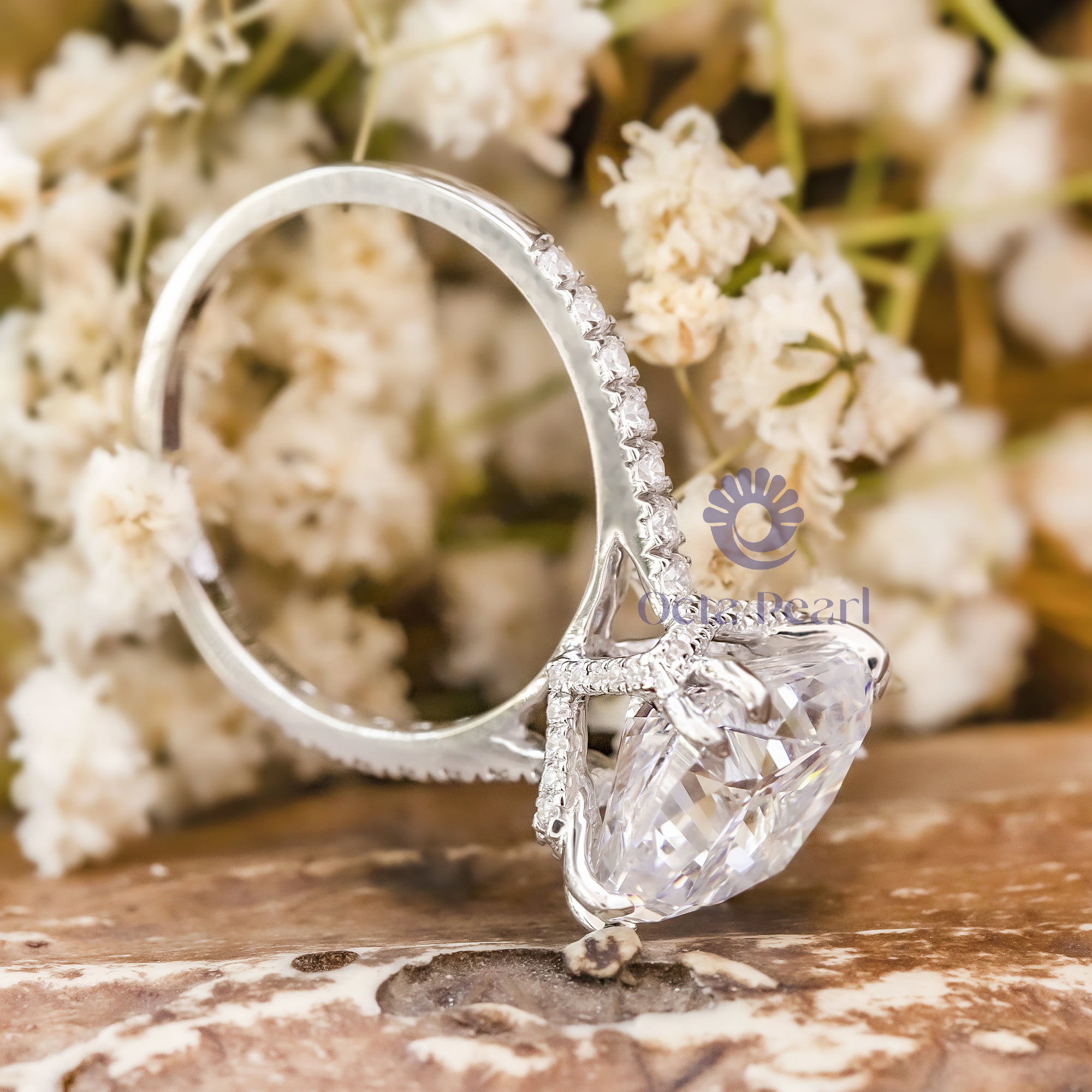 10 MM Cushion Cut Moissanite Wedding Engagement Ring For Women