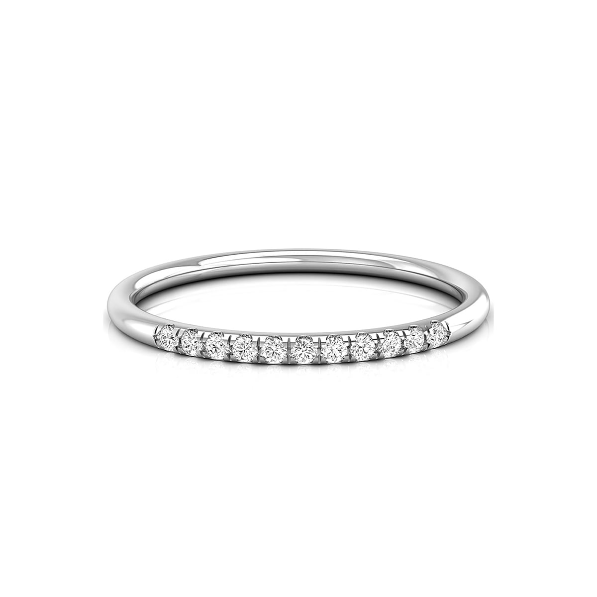 Half Eternity Round Cut Moissanite Stone Simple Daily Wear Band Ring