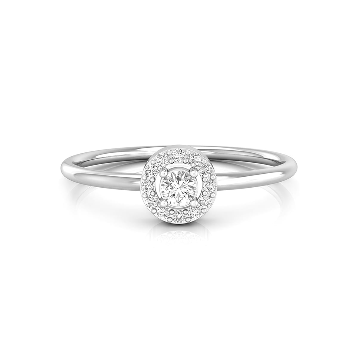 Round Cut Moissanite Solitaire Halo Dainty Engagement & Wedding Ring For Women