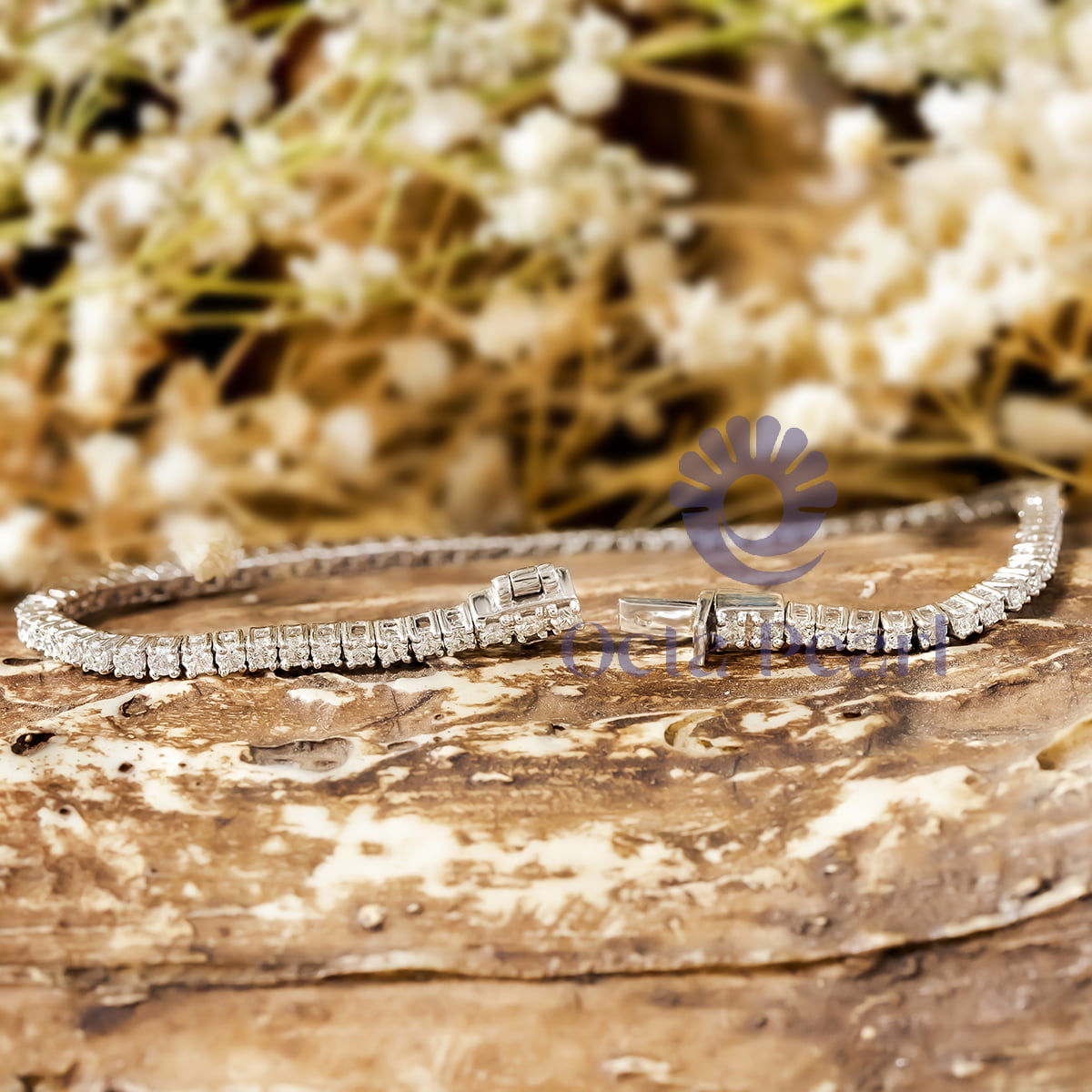 87 Pointer Single Line Gold Or Silver Tennis Bracelet With Moissanite