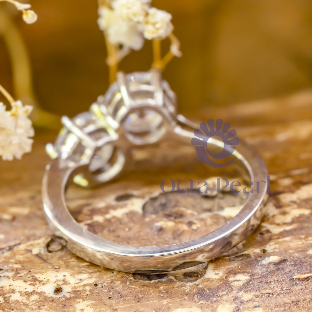 6.50 MM Round Cut Moissanite Toi Et Moi Ring For Engagement & Wedding