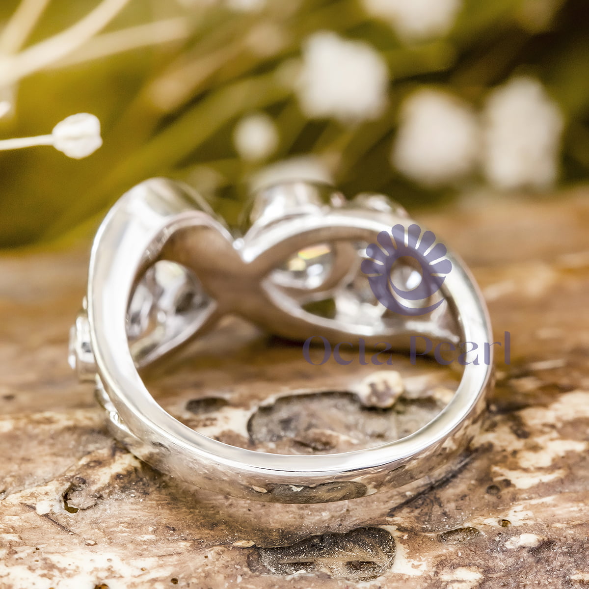 Round Cut Moissanite Bubble Bezel Set Wedding Engagement Ring For Women