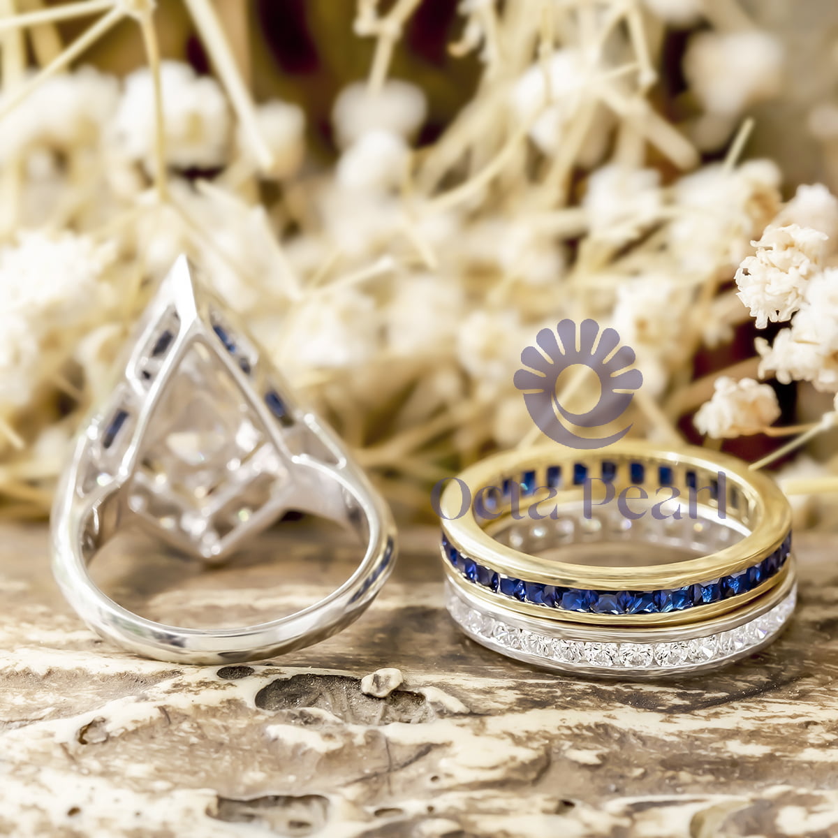 Kite Shape Stackable Bridal Ring Set