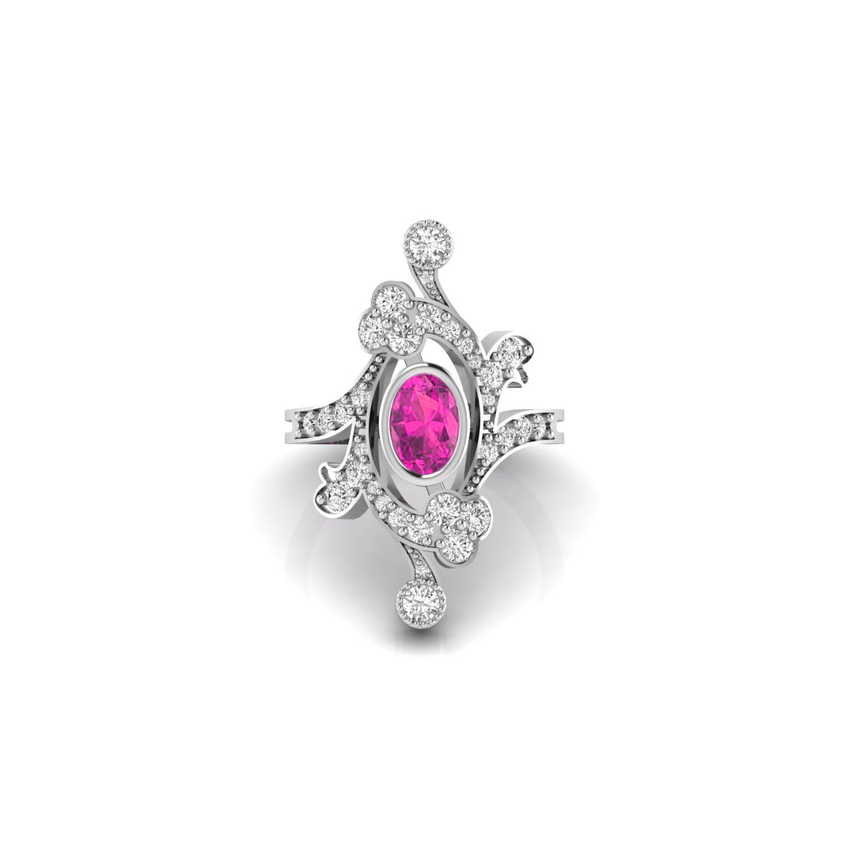 Antique Pink Vintage-Style Nouveau Ring For Women