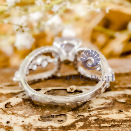Round Cut Moissanite Unique Shank Wedding Anniversary Gift Ring