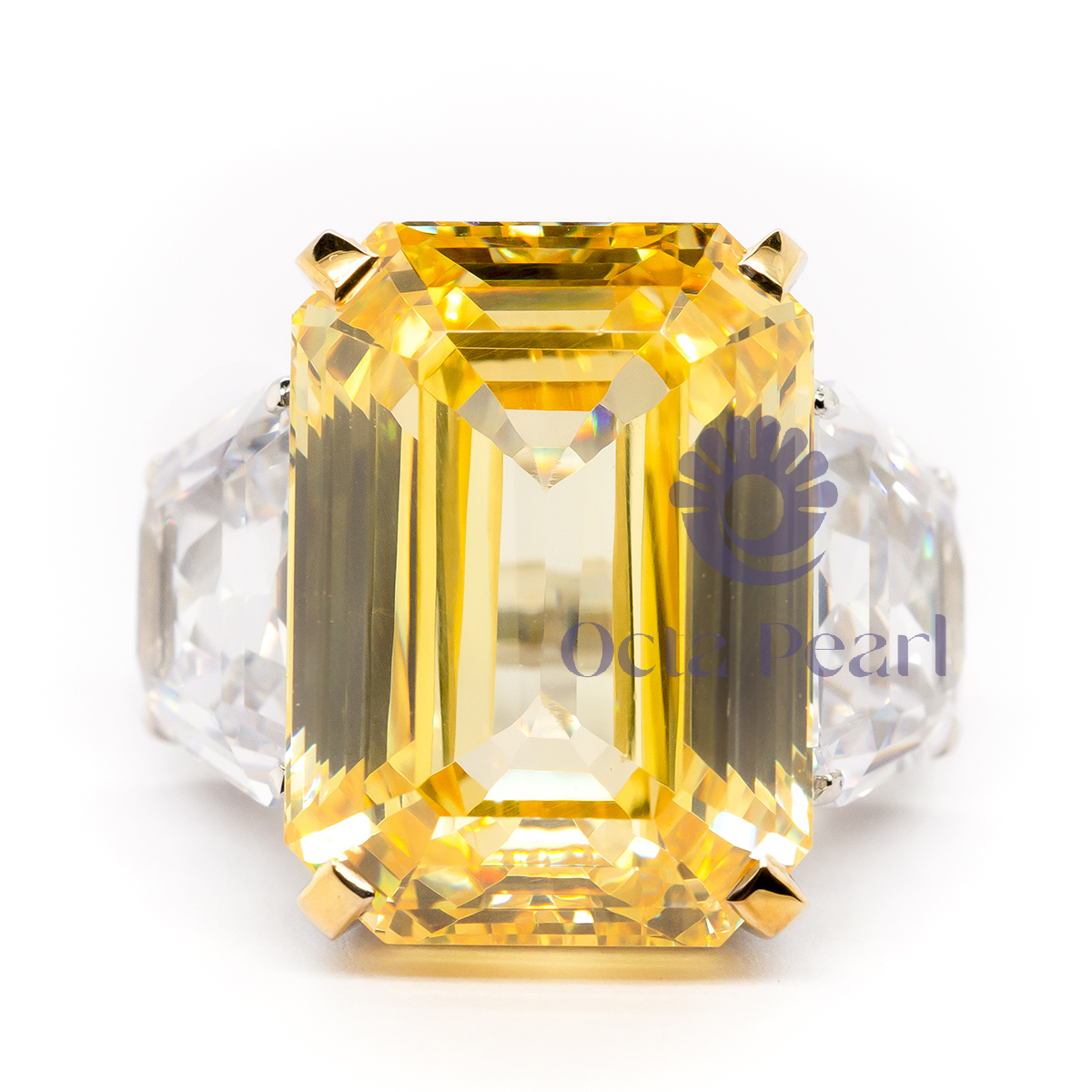 Yellow Square Cocktail Engagement Ring