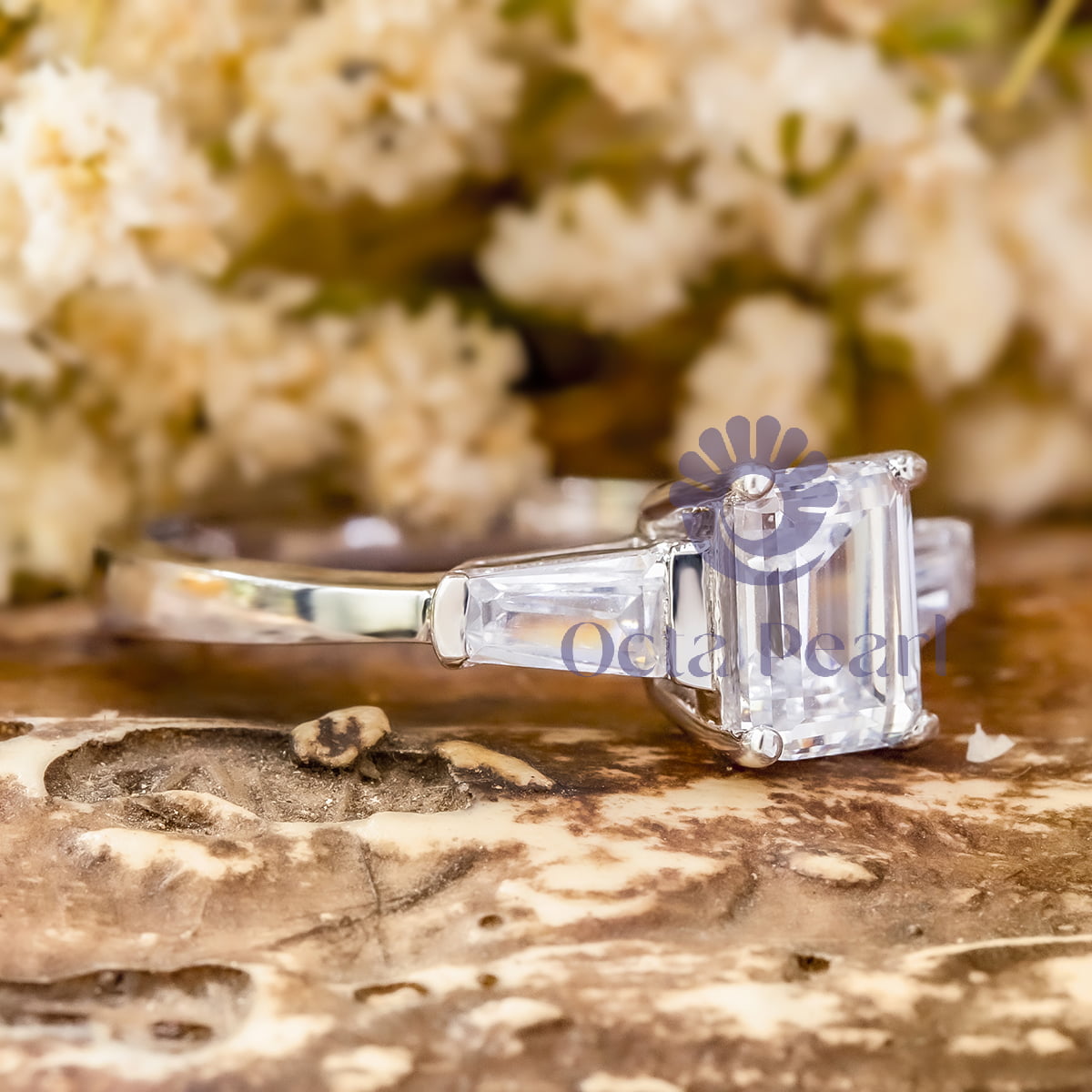 3-Stone Taper Baguette Engagement Ring