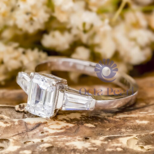 3-Stone Taper Baguette Engagement Ring