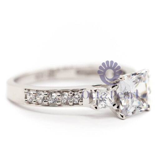 3-Stone Princess-Cut Engagement Ring With Accent